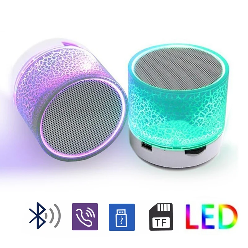 Портативный мини динамик для Bluetooth беспроводная светодиодная Колонка ПК TF USB FM