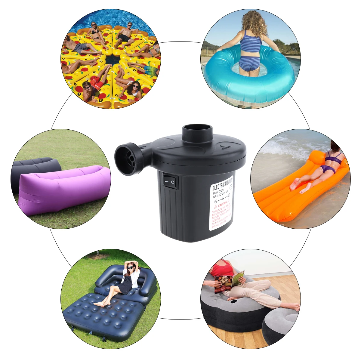 12V Air Compressor Portable pump kompresor Tyre Tire Inflator Inflatable Pump with 3 Nozzle US EU Plug for Bed Boat Mattress |