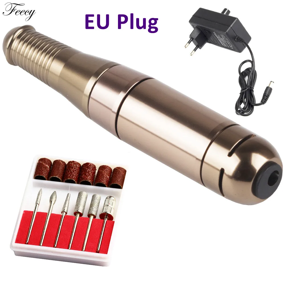 Feecy 848 EU plug Электрическая дрель для ногтей, маникюрный станок, набор фрез, фрезы для ногтей, фрезы для снятия геля, лака, алмазная фреза для маникюра - Цвет: Feecy 848 EU plug