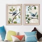 Комбинированная Алмазная вышивка сделай сам, алмазная живопись, настенное искусство, украшение в виде птицы, картины на стену гостиной, 2 шт. поделок