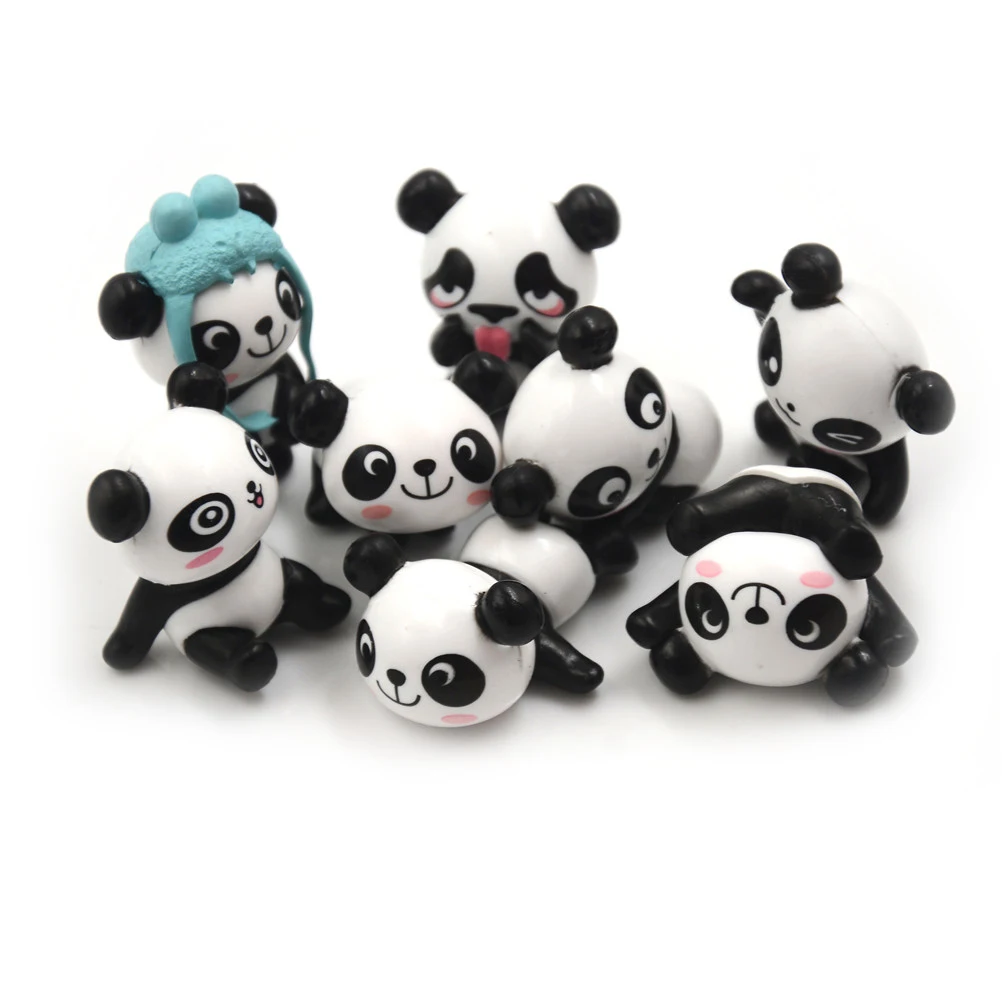 8 шт./компл. детский подарок на день рождения кавайная панда экшн фигурки мини из