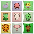 Горячая Распродажа милые Мультяшные животные Альпака Осьминог птица кошка собака динозавр лося Salamander Лев Фламинго подушка в форме Кита наволочка