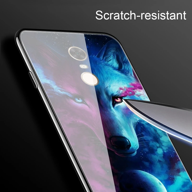 Reaoom закаленное стекло чехол для телефона Red mi 5 Plus роскошный животный узор Xiaomi Redmi