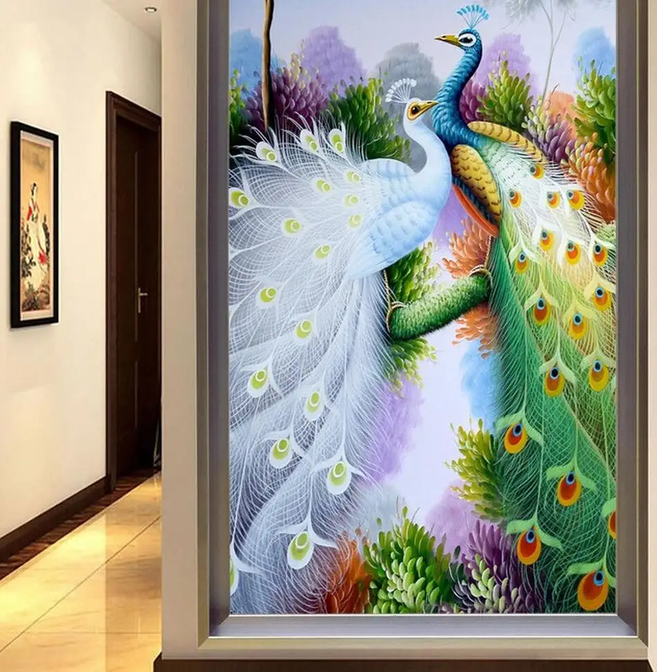 

3D Embossed Peacock Wall Murals Photo Wallpaper for Living Room Hallway Wall Decor Wall Papers Mural Wallpaper Custom Size