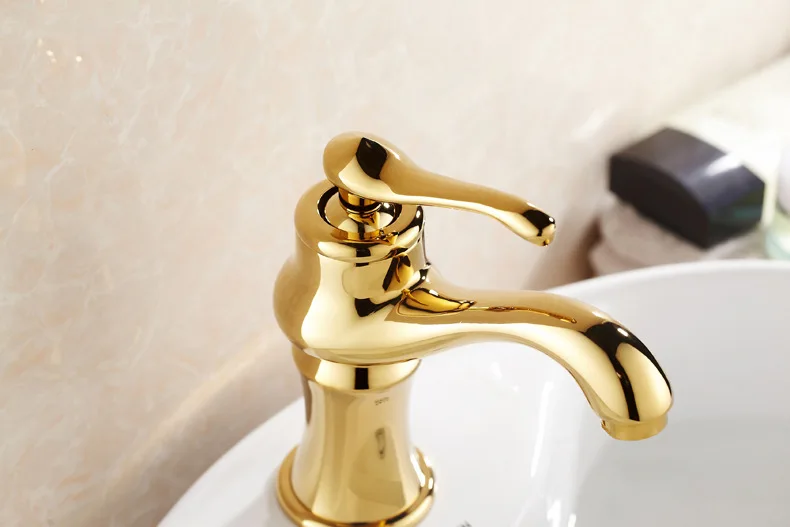 Бесплатная доставка горячая распродажа золотой кран для ванной горячий холодный
