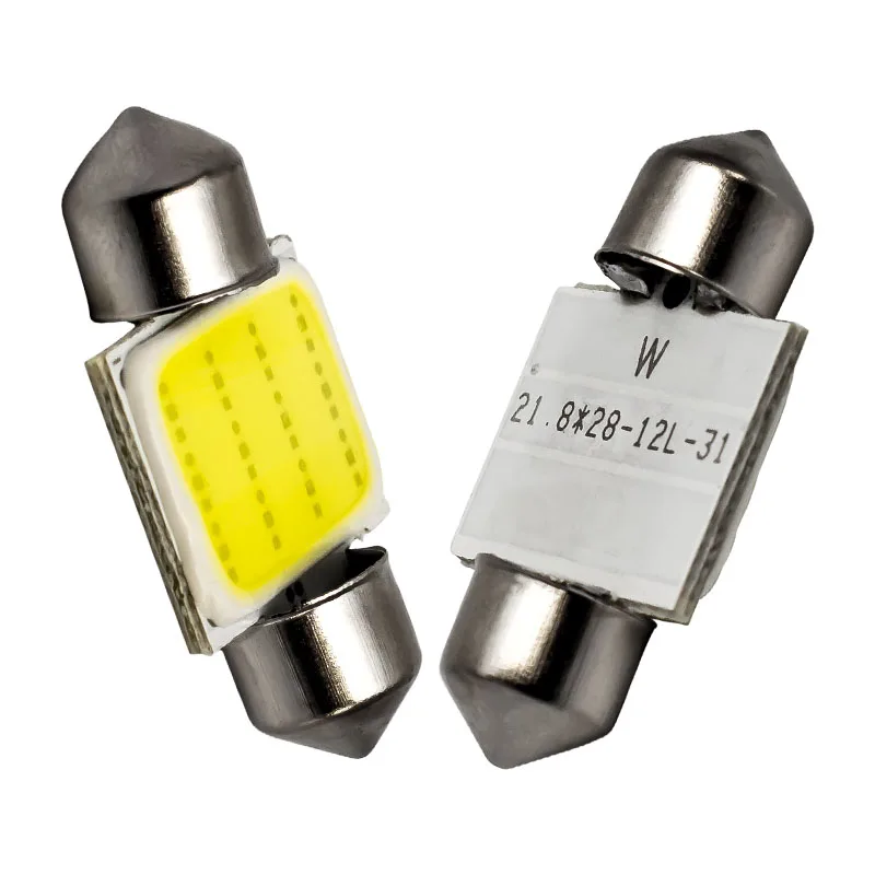 Оптовая продажа 100 шт. 31 мм 36 39 42 C5W C10W 12 чипов SMD монолитный блок светодиодных ламп