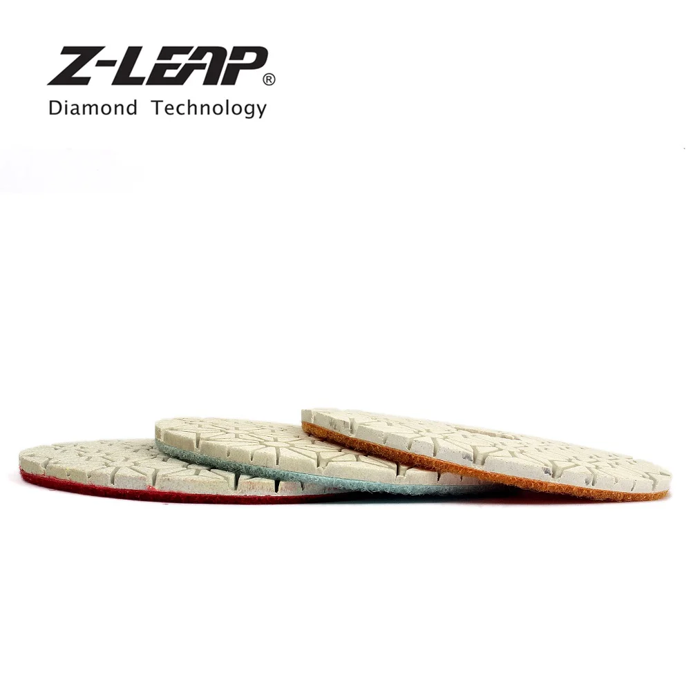 Z-LEAP " 3 шага Алмазные полировальные колодки Белые Гибкие Полировальные колеса для камня гранита мрамора мокрого использования шлифовальный инструмент