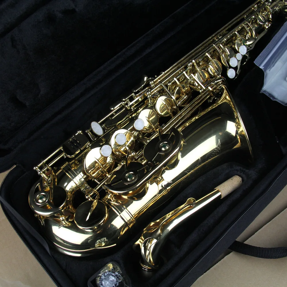 Альт-саксофон Eb sax альт-электрофорез золото с чехлом |