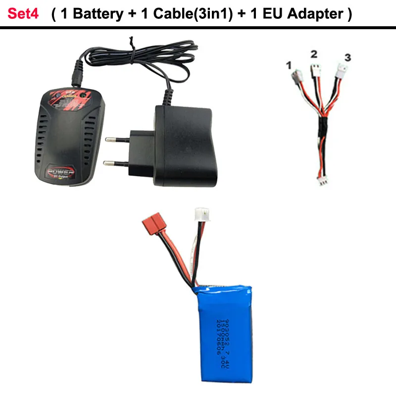 Set4 Высокое качество 7,4 В 1500 мАч 2S Lipo Батарея для WLtoys A959-B A969-B A979-B K929B RC пустыня Грузовик Авто Запчасти для запасных Запчасти зарядное устройство - Цвет: Set4