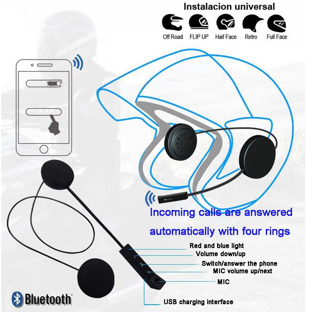 Шлем Беспроводные наушники с Bluetooth 4,0 гарнитура стерео бас гарнитура водонепроницаемые наушники свободные руки наушники 56