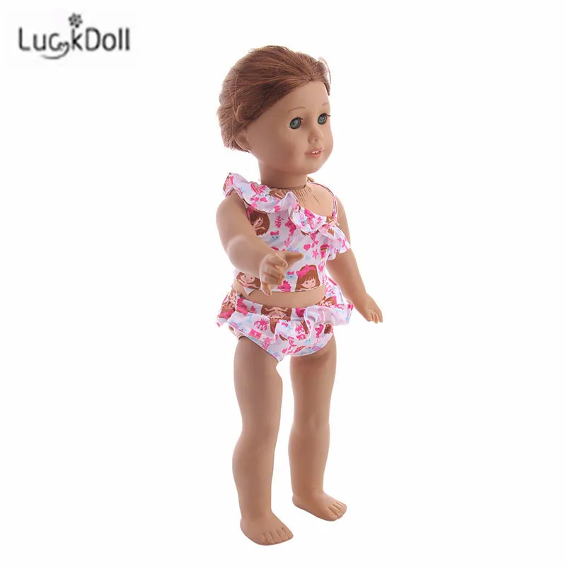 LUCKDOLL Купальник Модный костюм подходит 18 дюймов Американский 43 см Кукла одежда аксессуары, игрушки для девочек, поколение, подарок на день рождения