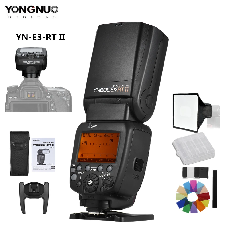 Вспышка YONGNUO для Canon 5D3 5D2 7D Mark II 6D 70D 60D с тригггером авто TTL HSS Speedlite + контроллер и т.