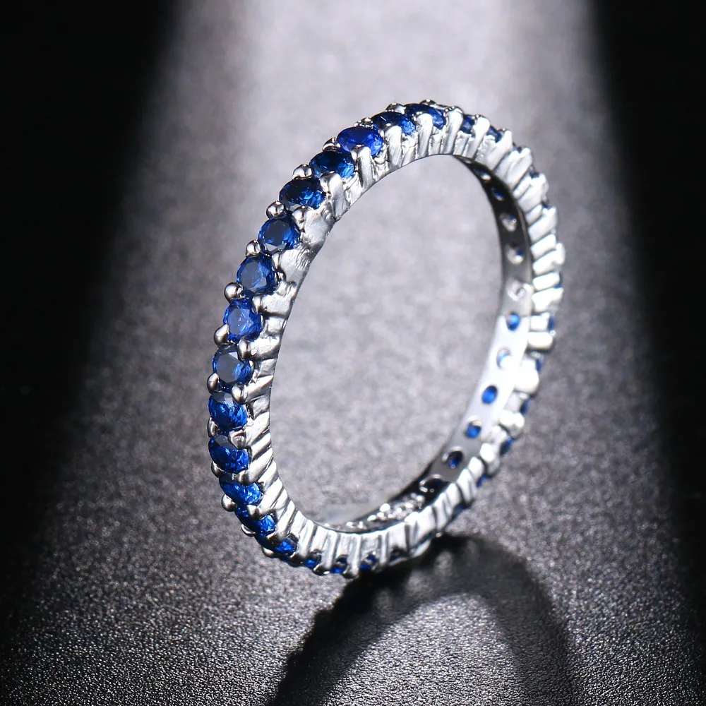 Hermosa большие рекламные вечерние кольца BlueSapphire для женщин новые ювелирные изделия