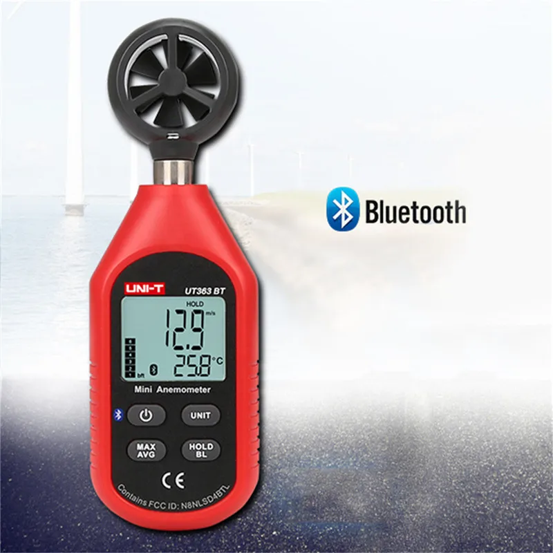 UNI-T UT363BT измеритель скорости ветра цифровой Bluetooth Карманный анемометр