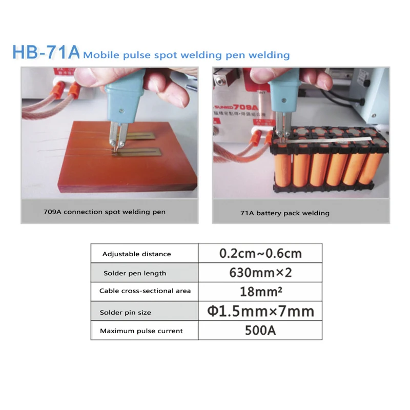 

SUNKKO HB-71A spot welding pen Battery O type interface Suitable for 709A 709AD spot welder machine Spot welder production DIY