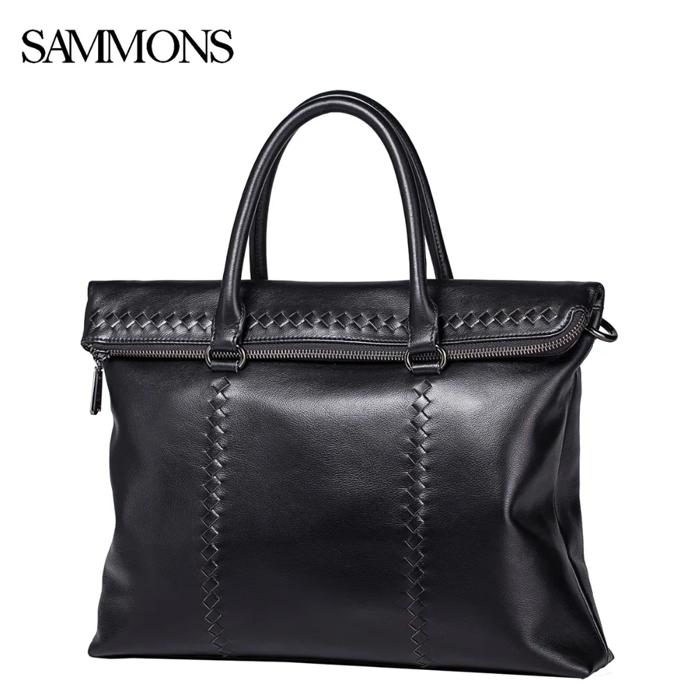 Распродажа! Мужские портфели из натуральной кожи Sammons, деловая сумка из воловьей кожи, мужские вязаные сумки из натуральной кожи, дорожные сумки через плечо