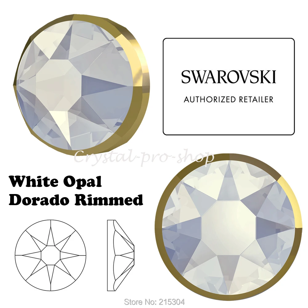Новинка 2019 20 элементов Swarovski Rimmed 2088/I белый опал (234) Dorado (без горячей фиксации)