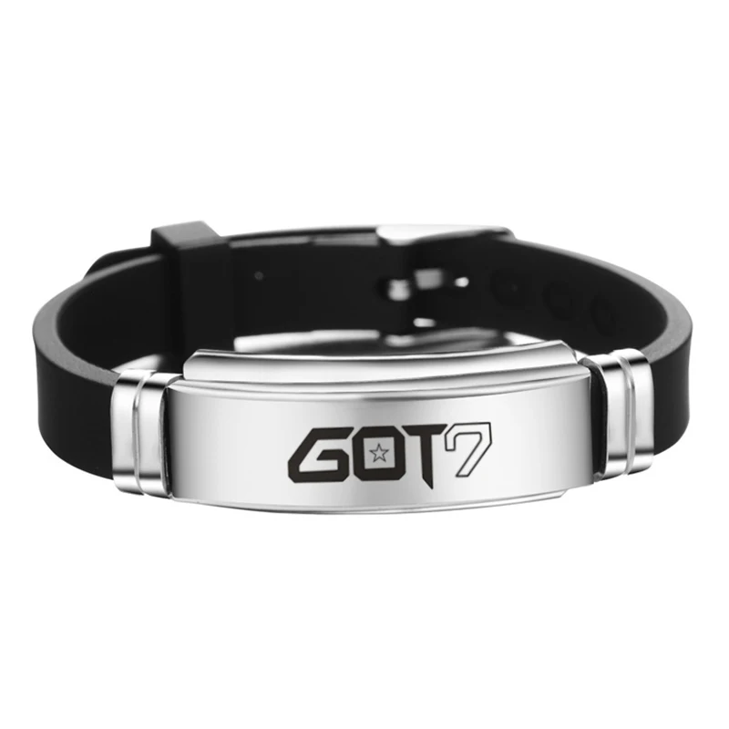3 Kpop Blackpink Twice Monsta X браслет Seventeen EXO GOT7 браслет из нержавеющей стали силиконовые браслеты для фанатов подарок - Окраска металла: 3