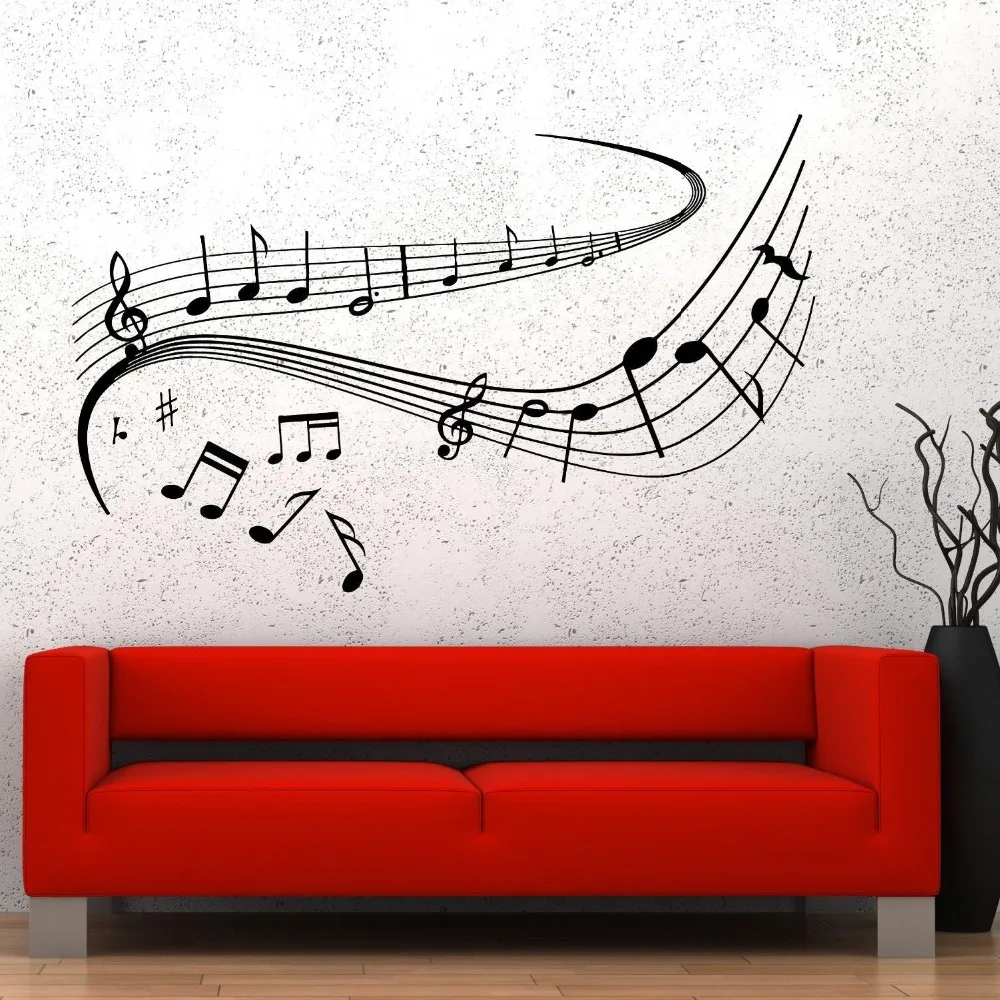 

Wall Vinyl Music Notes Dancing Good Sound Guaranteed Quality Decal Plane Sticker Pattern Single-piece Package Modern Plastic XLL