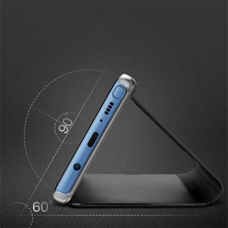 Зеркальный кожаный флип-чехол Smart View с подставкой для OPPO A83 A73 A37 A71 A3 A1 A7 F7 F5 F9 F1S A59 A7X