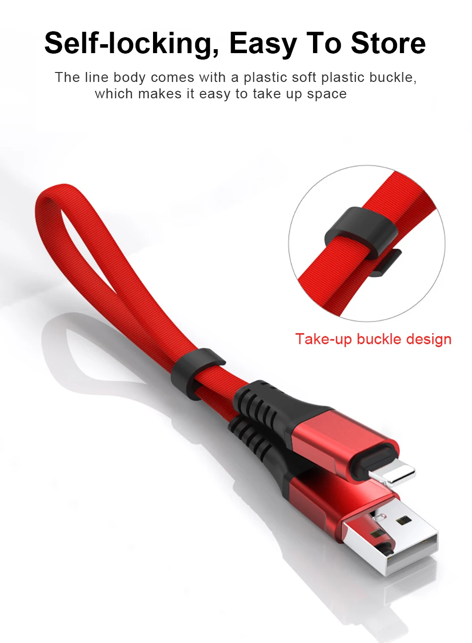 NOHON короткий USB зарядный кабель для передачи данных освещение для iphone XS XR X 8 7 6 6S 5S 5C 5 Plus зарядный кабель power Bank с проводным мотором