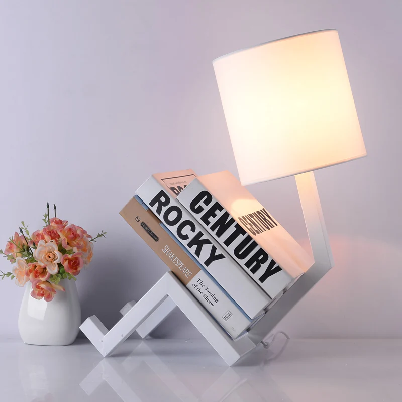 Современный простой тканевый абажур железная настольная лампа прикроватная