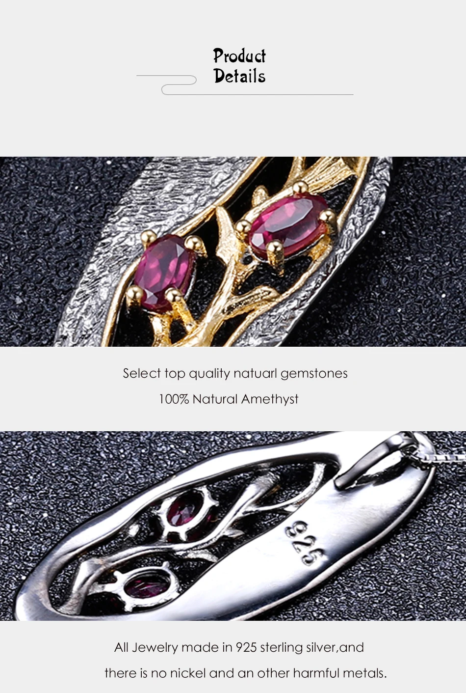 Балетные 925 пробы, серебро 1.2Ct, натуральный родолит, гранат, драгоценный камень, подвеска, оригинальное ожерелье ручной работы для женщин, ювелирные изделия