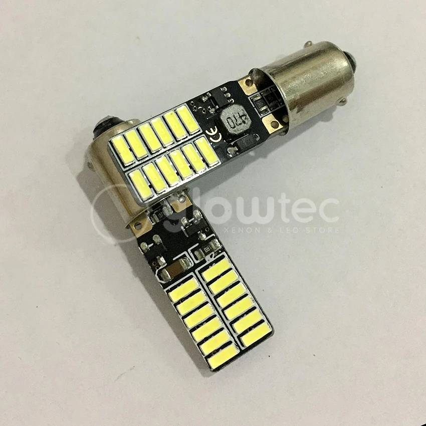 Супер яркий светодиод BA9S canbus без ошибок 24 SMD 4014 12 В w5w лампа для освещения дверей