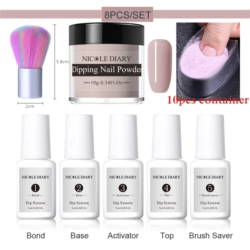 8 шт./компл. матовый погружения ногтей Блеск порошок Наборы розовый градиент ногти гель лак Пигмент натуральный быстрый сухой без лечение лампы 6/4 штуки в комплекте