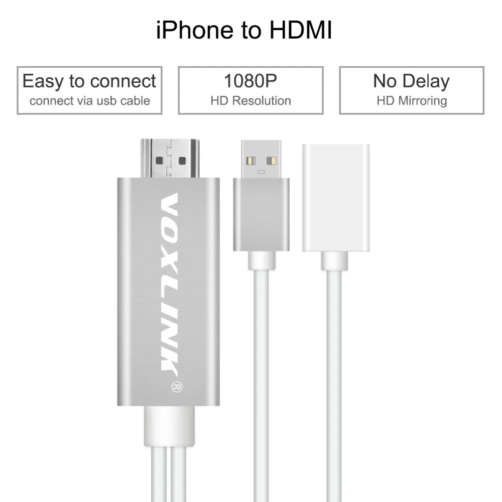 Voxlink 8 Булавки кабель для iPhone 5 5S 6 6S 7 Plus 1080 P Miracast DLNA AirPlay цифровой av-адаптер к HDMI