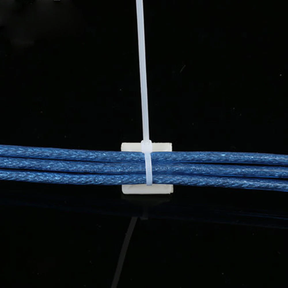 Кабельные стяжки крепления 50 шт. белый кабель 30mmX30mm самоклеющиеся кабельные