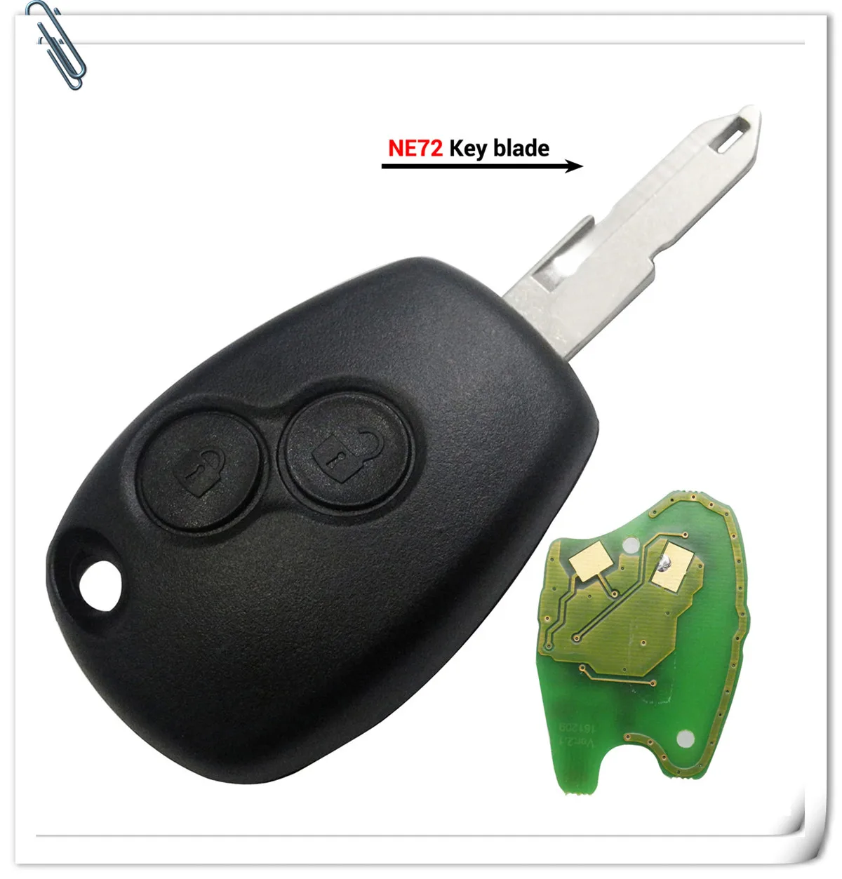 Jingyuqin 2 кнопки дистанционного ключа для Renault Duster модус Клио 3 Twingo DACIA Logan Sandero Kangoo 433 МГц PCF7947 PCF7947 чип