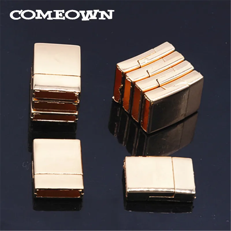 COMEOWN Neweast 20 шт. ювелирный светильник золотого цвета микро дугообразная Магнитная застежка подходит 14,5x3 мм плоский кожаный шнур