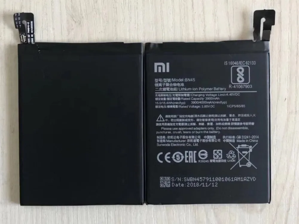 BN45 аккумулятор для телефона Xiaomi Mi note2 Redmi Note 5 Note5 Оригинальные аккумуляторы