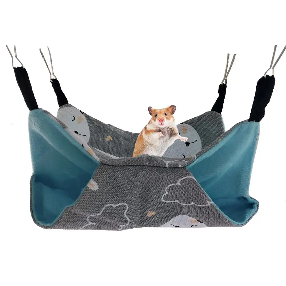 B Гамаки для животных Висячие кровати гнездо хомяки Chinchillas Ferrets гамак двухслойный холст гамак маленькое домашнее животное тканевое гнездо клетка доступа - Цвет: B