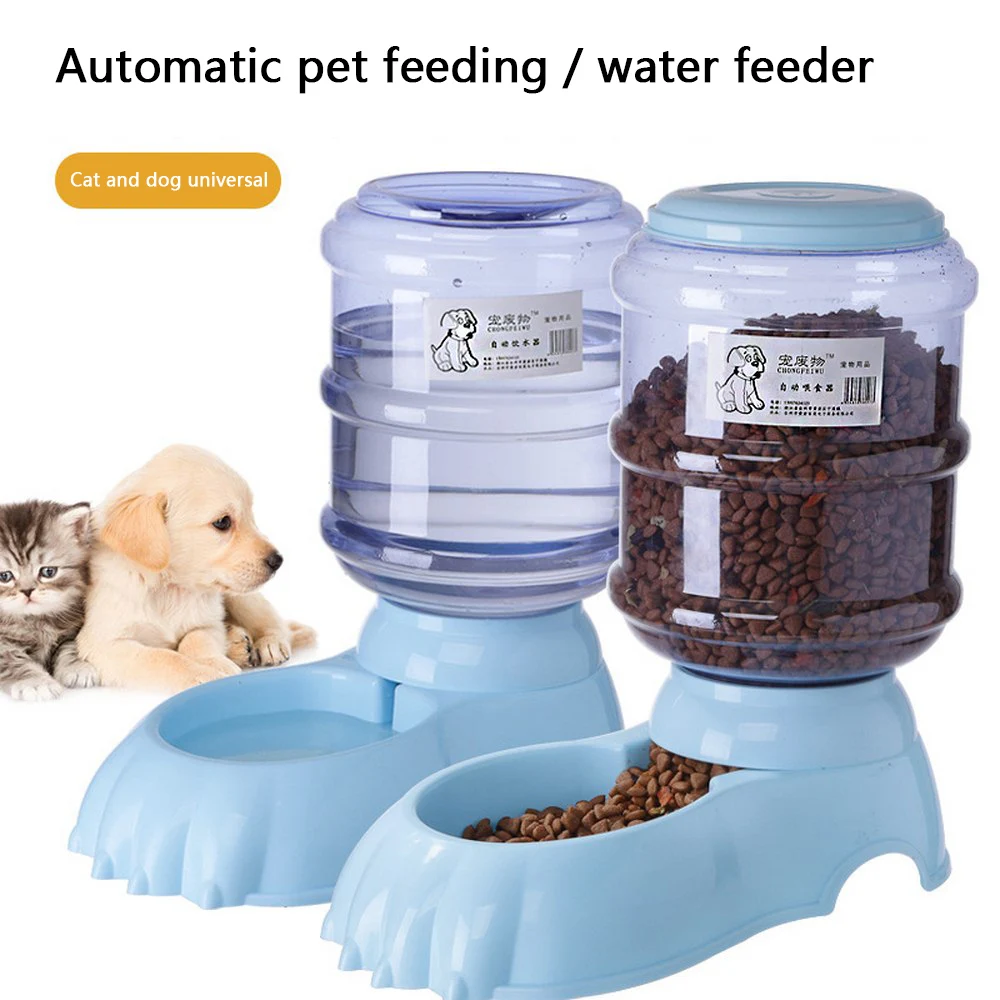 Собака автоматической подачи воды 3.8L Еда хранения ведро кота фонтанчик