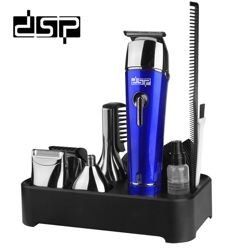 Перезаряжаемый триммер для волос DSP 5 в 1 титановая машинка стрижки электробритва