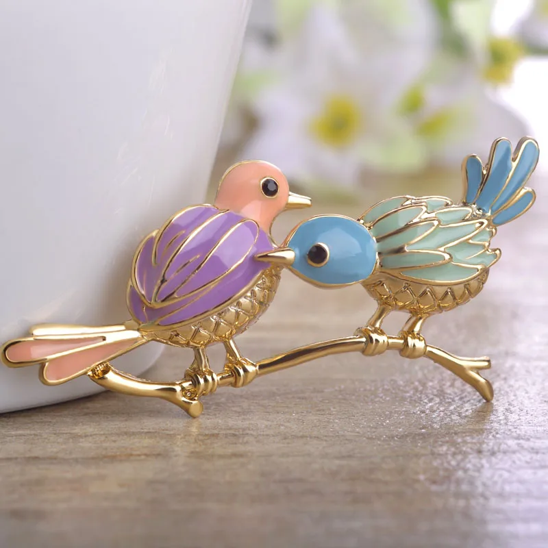 Птицы Знак Элегантные Броши Для Женщин Брошь Тонкой Enamle Esmalte животных