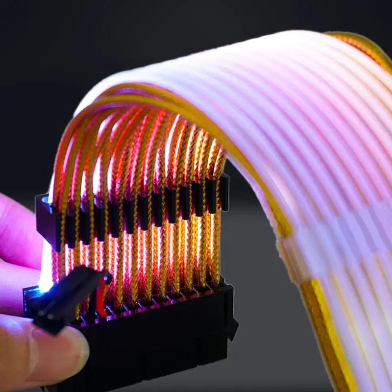 Радуга RGB удлинитель питания для 24Pin к материнской плате или 8Pin + GPU/кабель