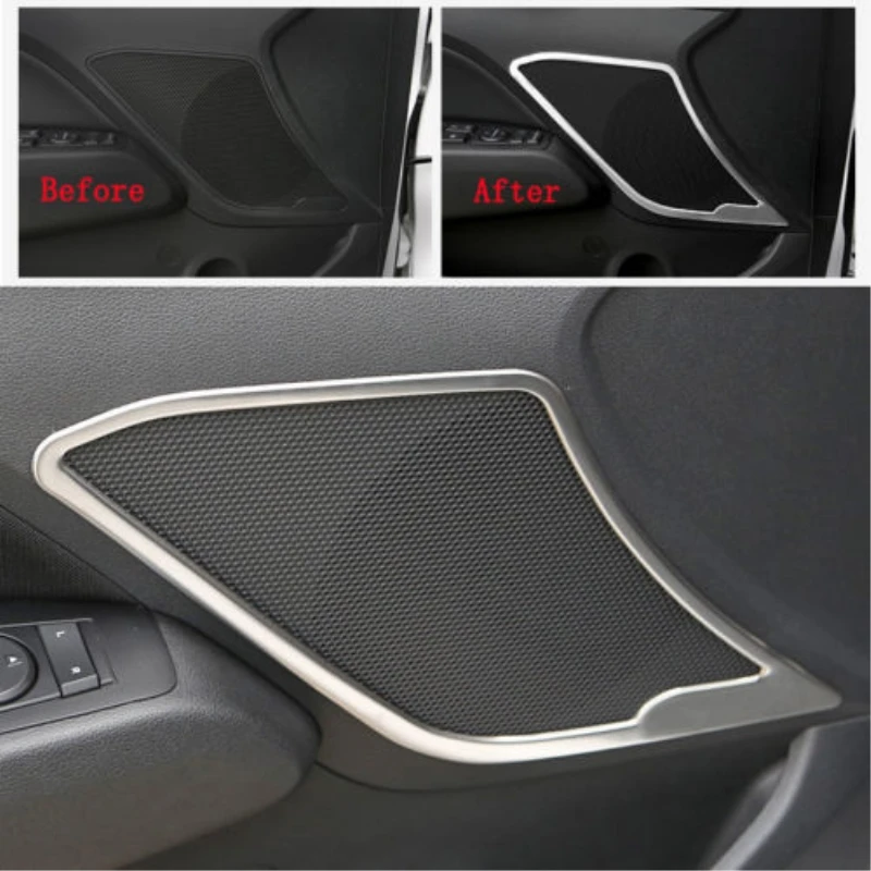 4 * Автомобильная крышка из нержавеющей стали для динамика отделка двери