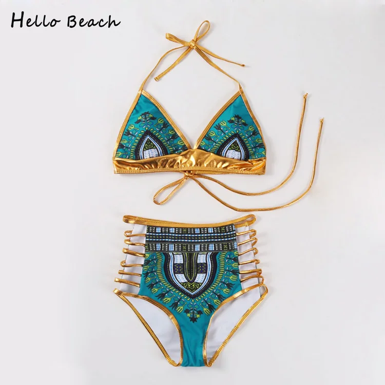 One Piece 53 HELLO BEACH,, сдельный купальник, бандаж, боди, Африканский принт, купальник, женский, с высокой посадкой, монокини, сексуальный, с высоким воротом, трикини - Цвет: One Piece 53