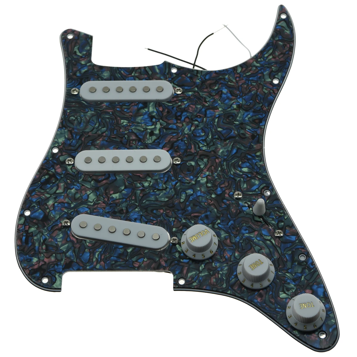 Abalone Pearl-WH KAISH различные пользовательские Strat Pickguard Prewired ST SSS Pickguard с керамическими звукоснимателями подходит для Fender загруженный Pickguard - Цвет: Abalone Pearl-WH