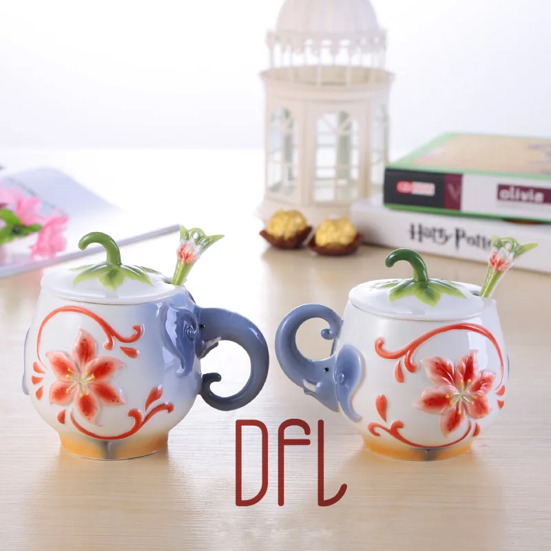 3D керамические Слоны кружки для кофе и молока сок лимонная кружка чая домашняя