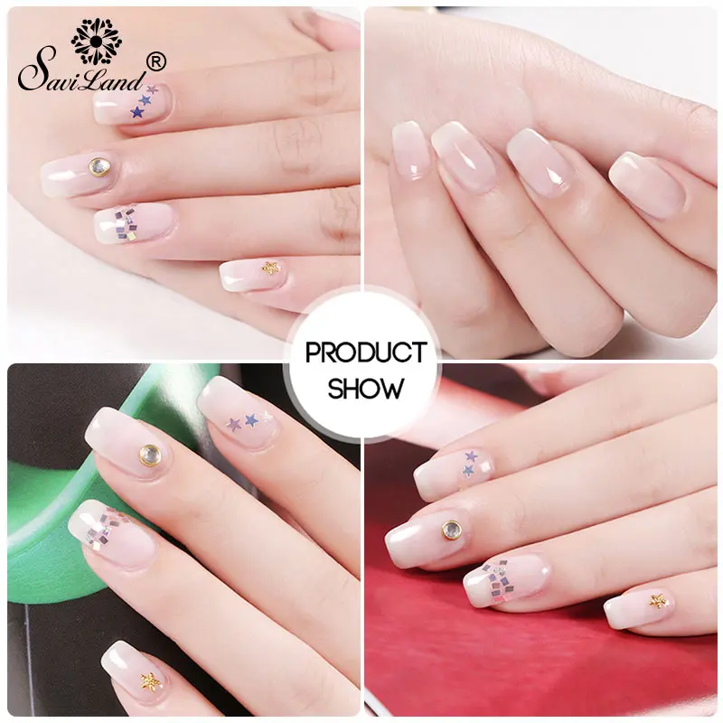 Прозрачный Гель лак для ногтей Saviland молочный Цветной светодиодная УФ лампа