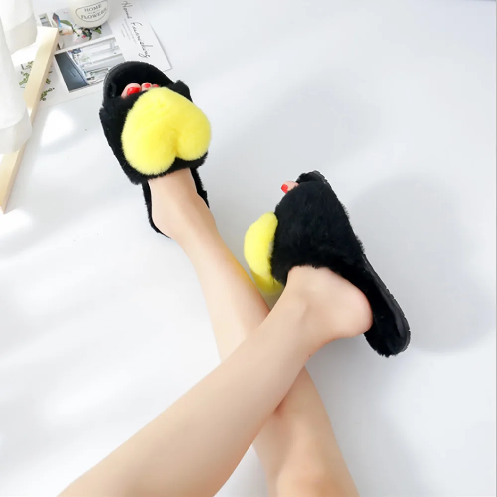 Jron 5 Color Women's Winter Warm Genuine Wool Slippers Woolen Home Plush Fur Indoor Slipper Valentine Gift | Обувь