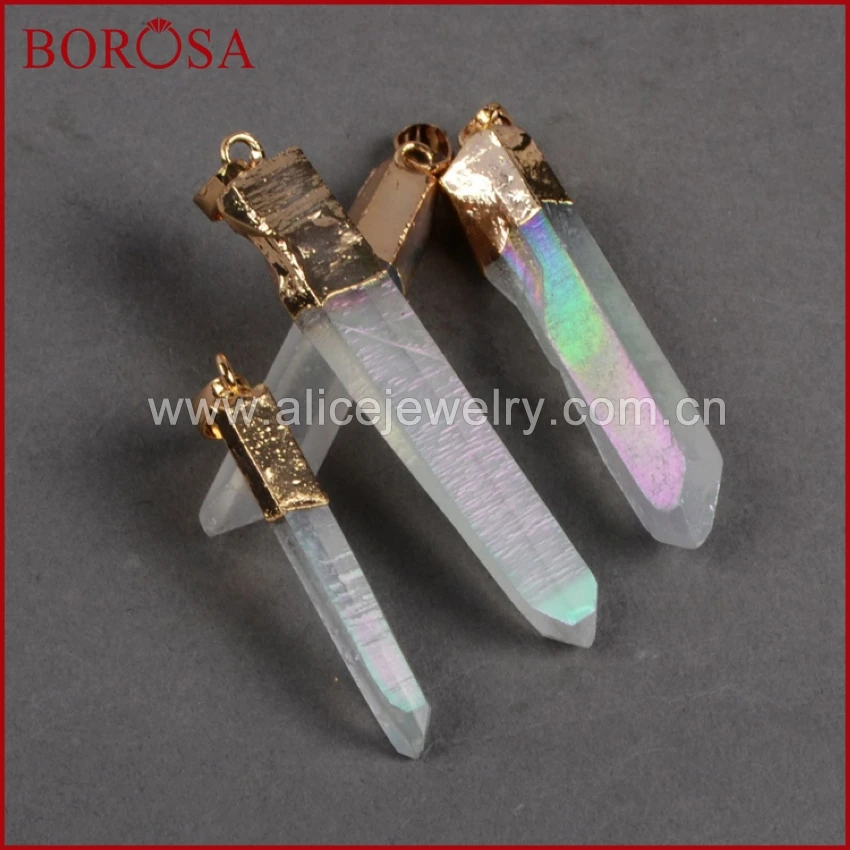 _ Ангел аура кварцевый кулон бисер титан кристалл точечный гальванизированный AB