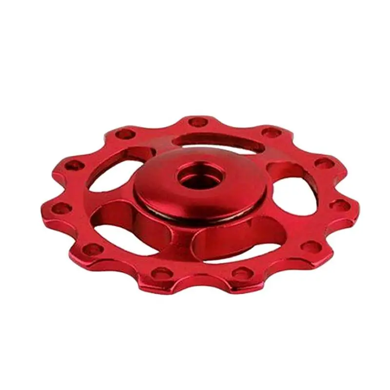 red 11T Алюминиевый сплав MTB велосипедный задний переключатель шкив Jockey колесо дорожный велосипед направляющий ролик холостой части Аксессуары для велоспорта - Цвет: red