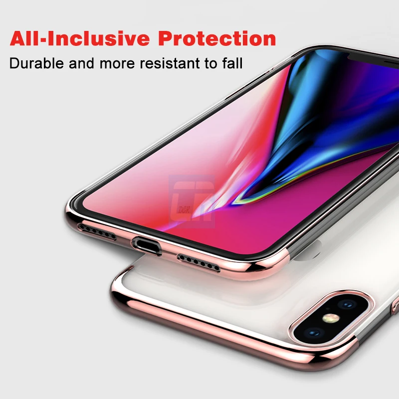 Роскошный мягкий ТПУ силиконовый чехол для iPhone X 8 7 6s Plus защитный телефона