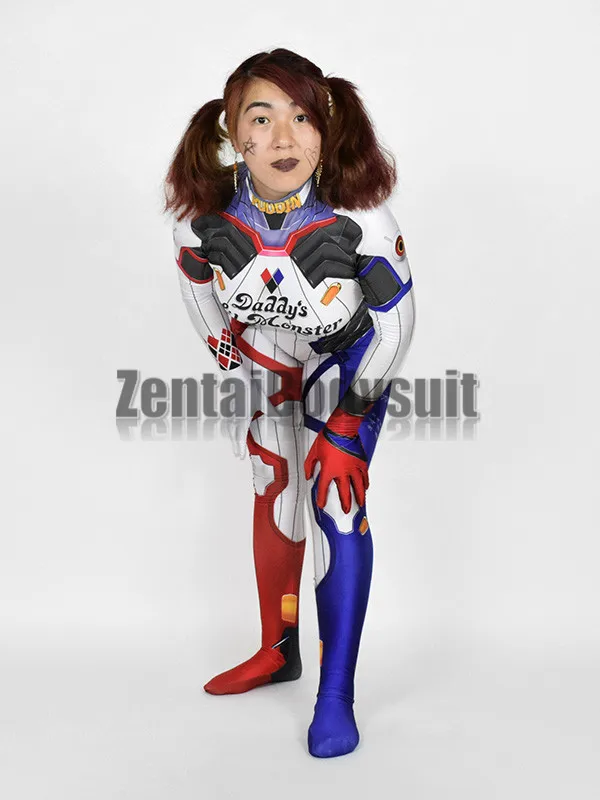 Костюмы Д. Ва Харли Квинн с 3D-принтом Zentai, боди DVA Harley, костюм для косплея на Хэллоуин, комбинезон