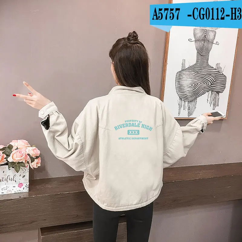 gray LUCKYFRIDAY ривердейл куртки Для женщин трендовые продукты тонкий в стиле Харадзюку; сезон весна-осень; "South Side serpents", куртка, детская одежда - Цвет: gray